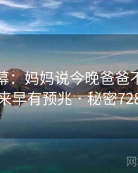 惊人内幕：妈妈说今晚爸爸不回家原来早有预兆 · 秘密728