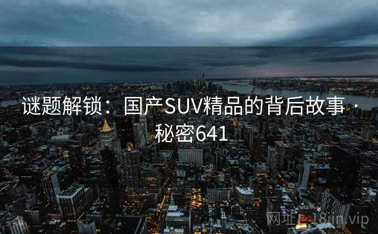 谜题解锁：国产SUV精品的背后故事 · 秘密641